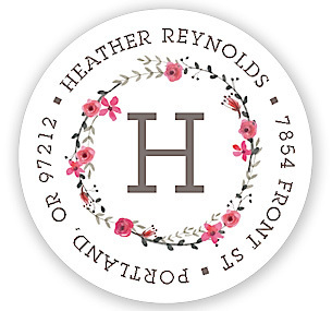 Flower Ring Round Address Labels